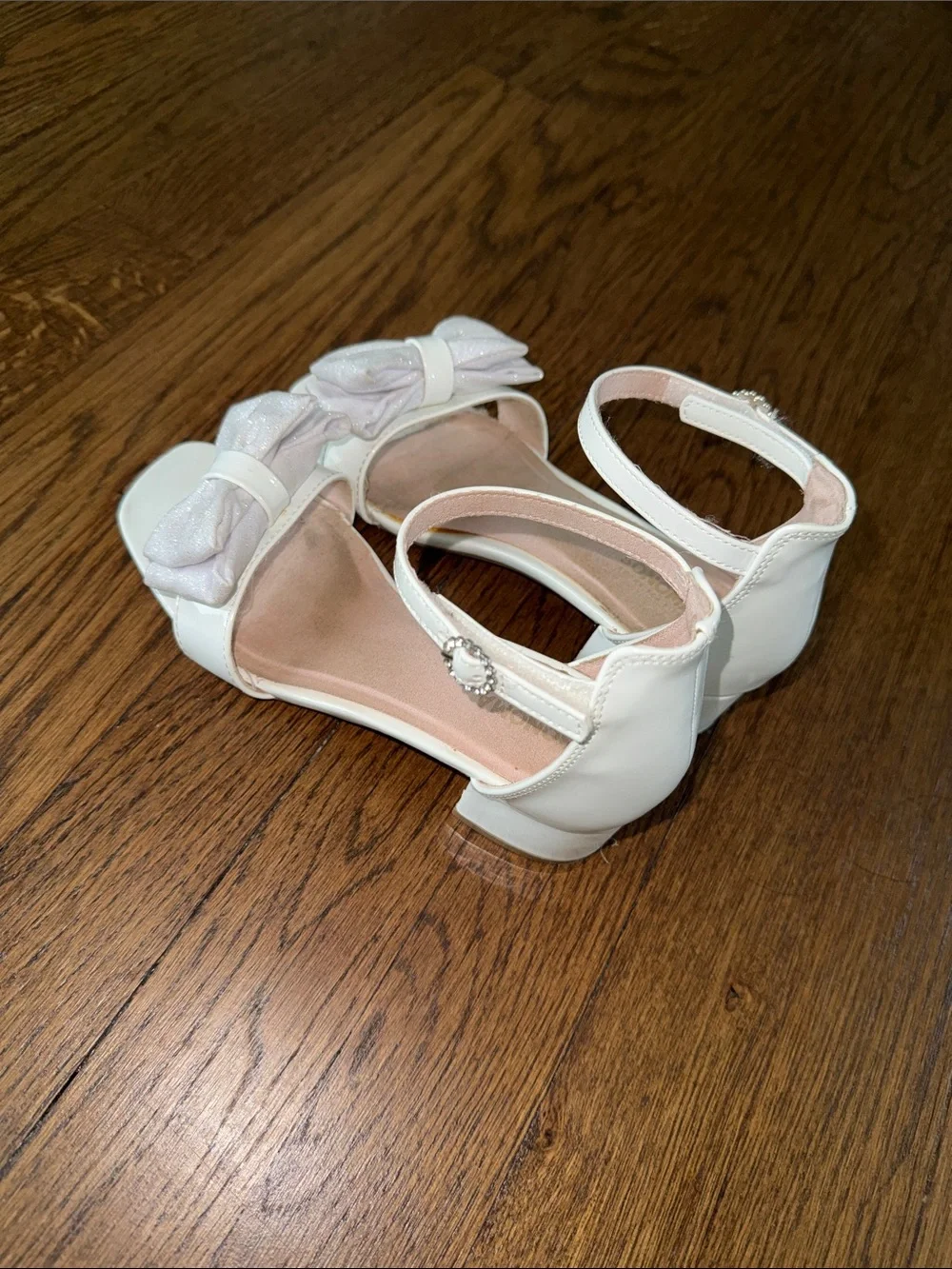 Sonoma Girls White Bow Ankle-Strap Dress Sandals